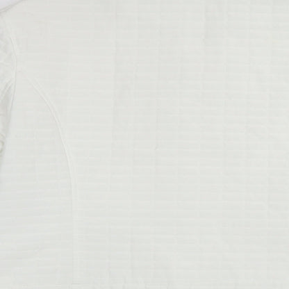 Yazz Womens White Quilted Jacket Size 14 Zip