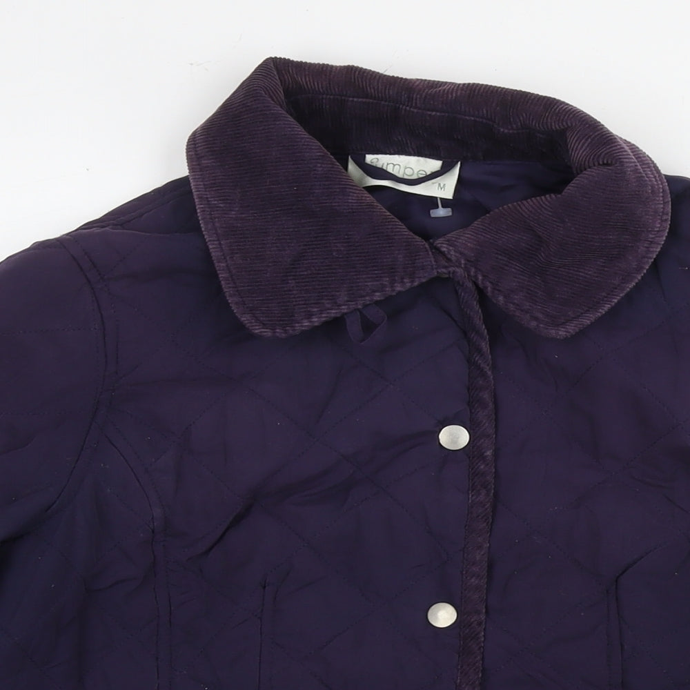 Jumper Womens Purple Quilted Jacket Size M Snap