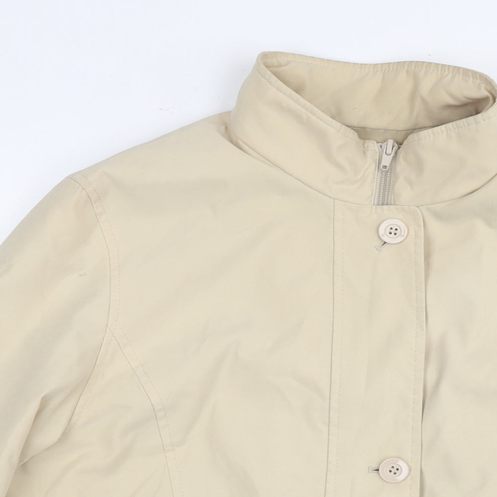 Marks and Spencer Womens Beige Trench Coat Jacket Size 12 Zip