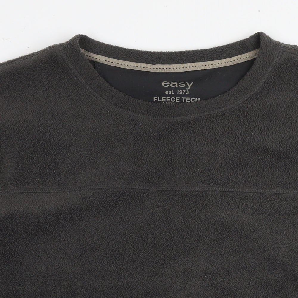 Easy Mens Grey Polyester Pullover Sweatshirt Size XL