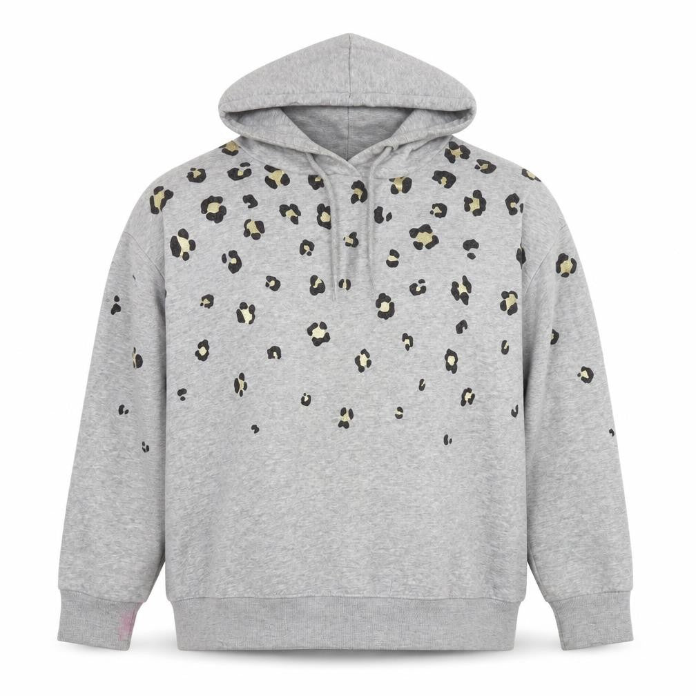 NEXT Womens Silver Cotton Pullover Hoodie Size S Pullover - Leopard detail