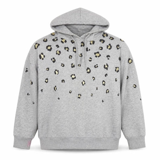 Next Womens Silver Cotton Pullover Hoodie Size S Pullover - Leopard detail