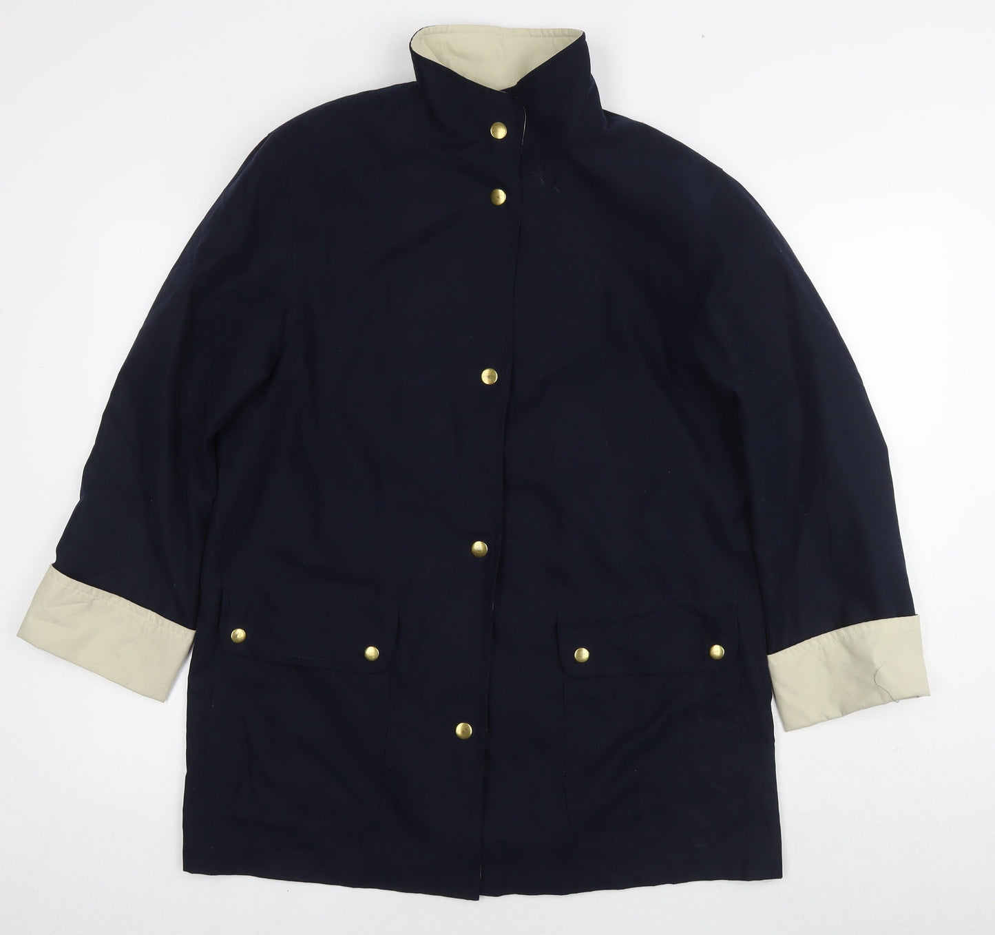 Marks and Spencer Womens Blue Trench Coat Coat Size 10 Zip