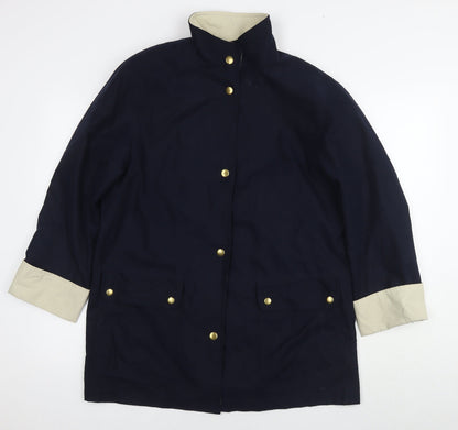 Marks & Spencer Womens Blue Trench Coat Coat Size 10 Zip