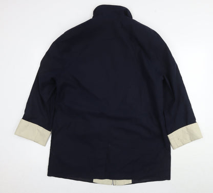 Marks & Spencer Womens Blue Trench Coat Coat Size 10 Zip