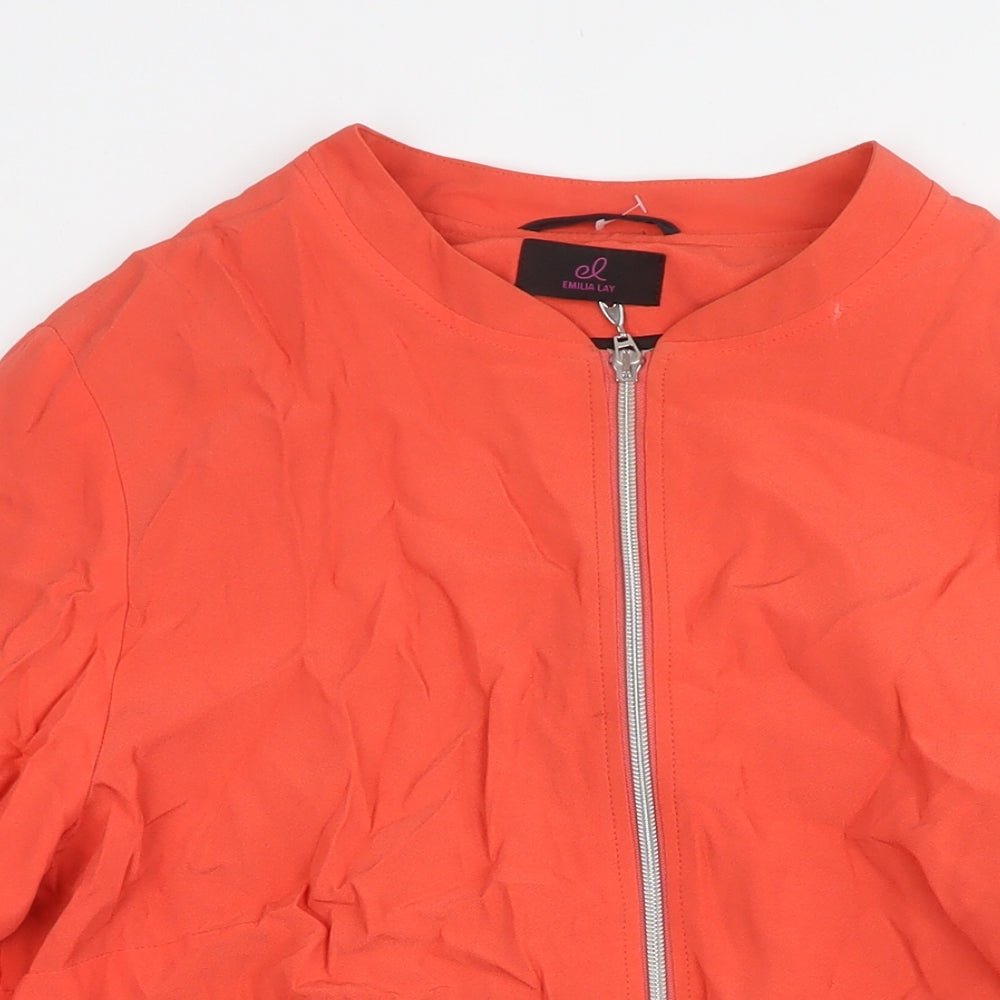 Emila Lay Womens Red Jacket Size 18 Zip