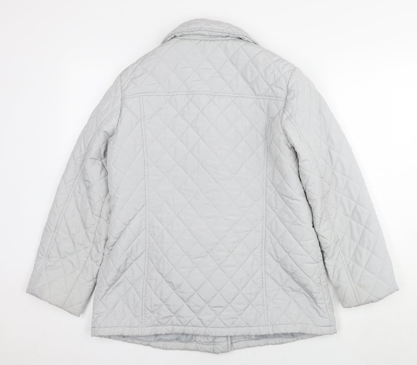 Marks and Spencer Womens Grey Quilted Jacket Size 12 Zip