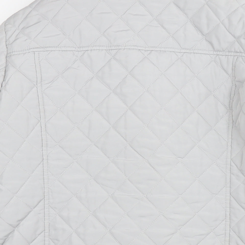 Marks and Spencer Womens Grey Quilted Jacket Size 12 Zip