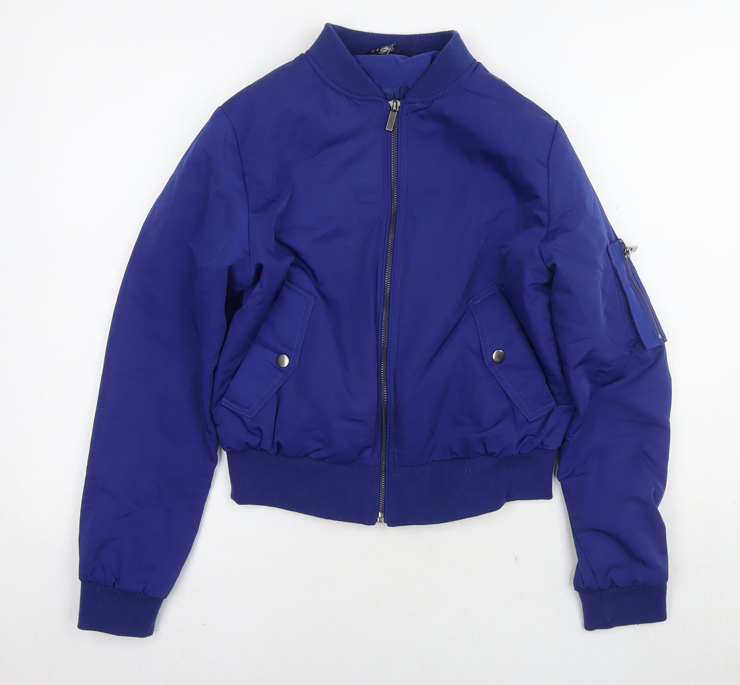 Select Womens Blue Bomber Jacket Jacket Size 10 Zip