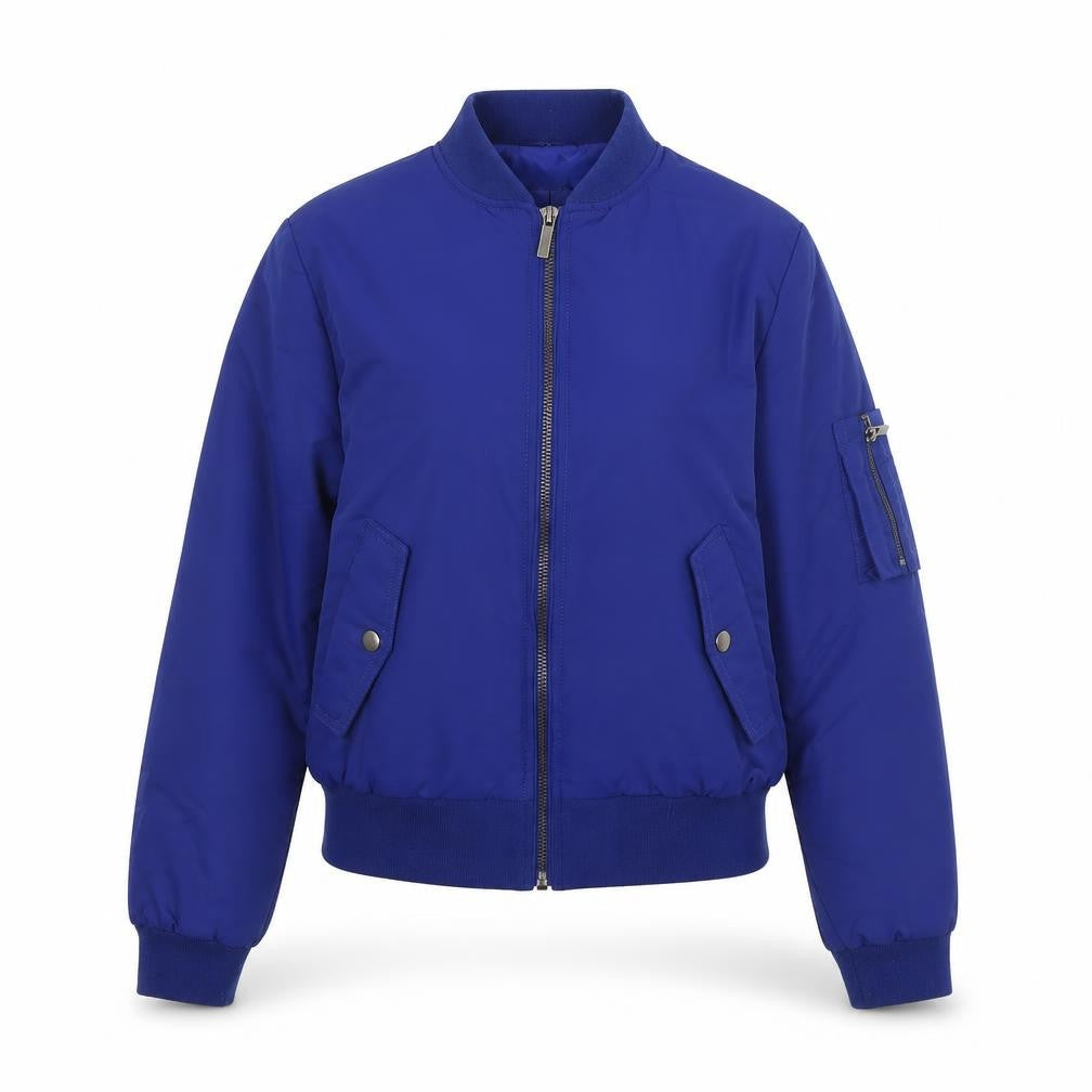 Select Womens Blue Bomber Jacket Jacket Size 10 Zip