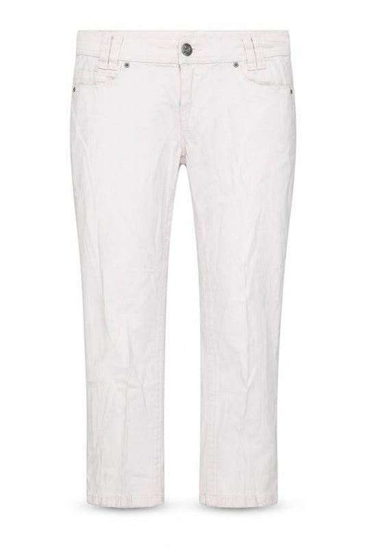 Amelia Jane Womens Ivory Cotton Cropped Jeans Size 10 L23 in Regular Zip