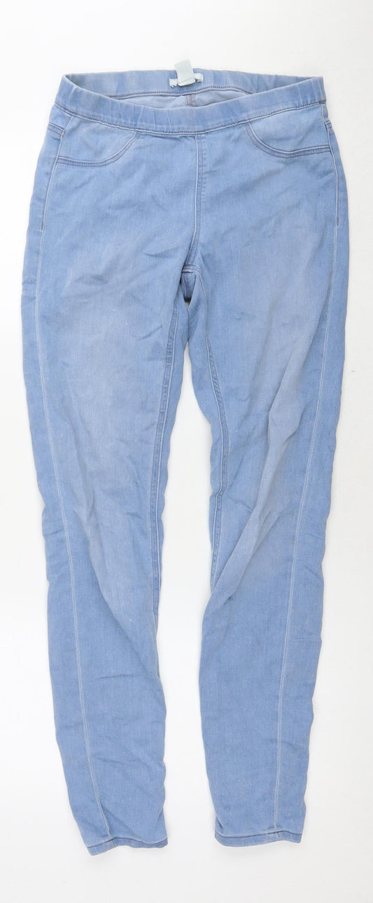 H&M Womens Blue Cotton Jegging Jeans Size 8 L30 in Regular