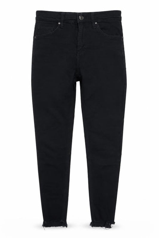 Topshop Womens Black Cotton Skinny Jeans Size 28 in L32 in Regular Zip