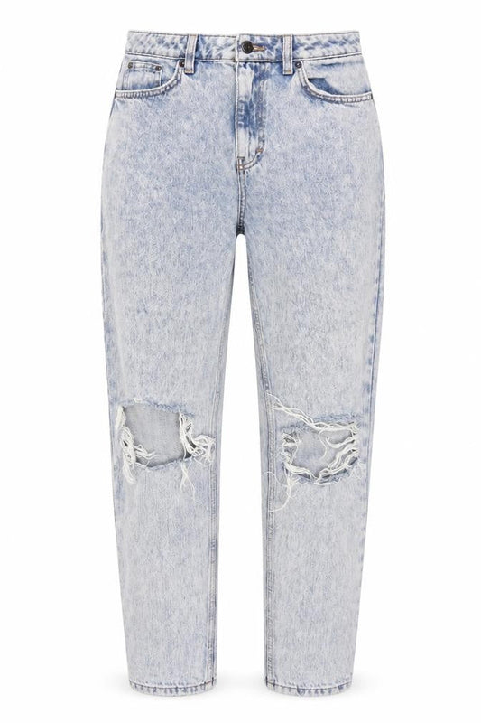 Topshop Womens Blue Cotton Mom Jeans Size 28 in L32 in Regular Zip