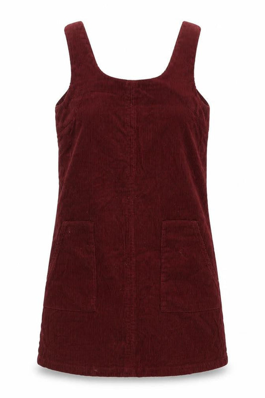 New Look Womens Red Cotton Tank Dress Size 8 Scoop Neck Zip