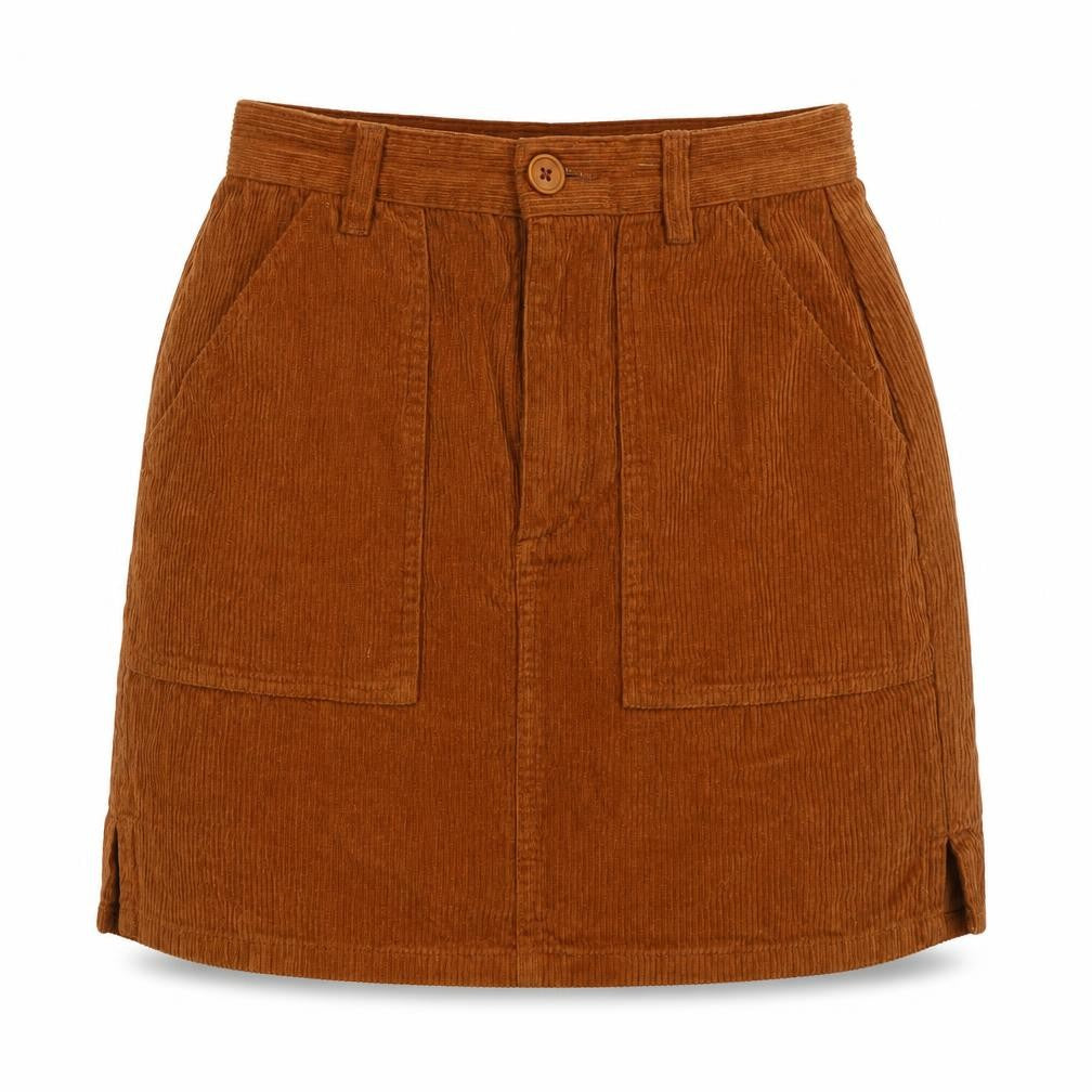 ASOS Womens Brown Cotton A-Line Skirt Size 8 Zip