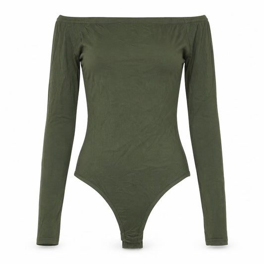 PRETTYLITTLETHING Womens Green Viscose Bodysuit One-Piece Size 8 Snap
