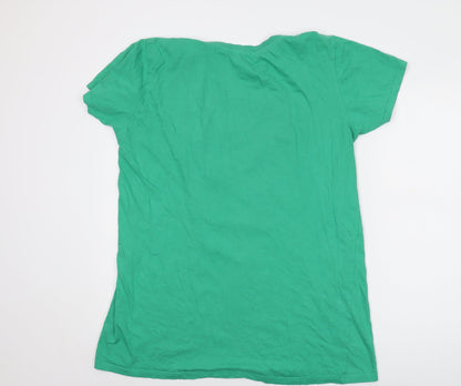 Preloved Disney Womens Green Cotton Basic T-Shirt Size 10 Crew Neck - Back