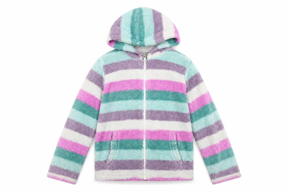 John Lewis Girls Multicoloured Striped Jacket Size 11 Years Zip