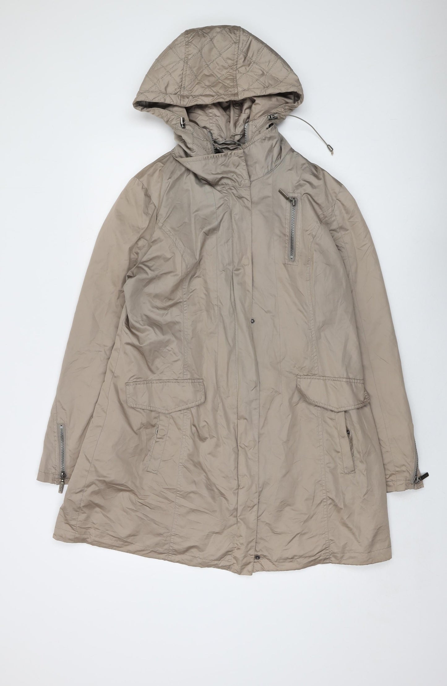 Eatagle Womens Beige Jacket Size 12 Zip