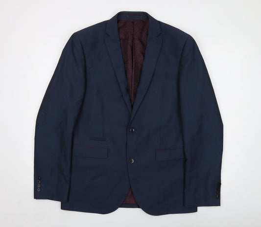 NEXT Mens Blue Polyester Jacket Suit Jacket Size 40 Regular