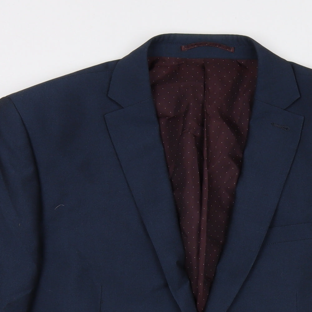 NEXT Mens Blue Polyester Jacket Suit Jacket Size 40 Regular
