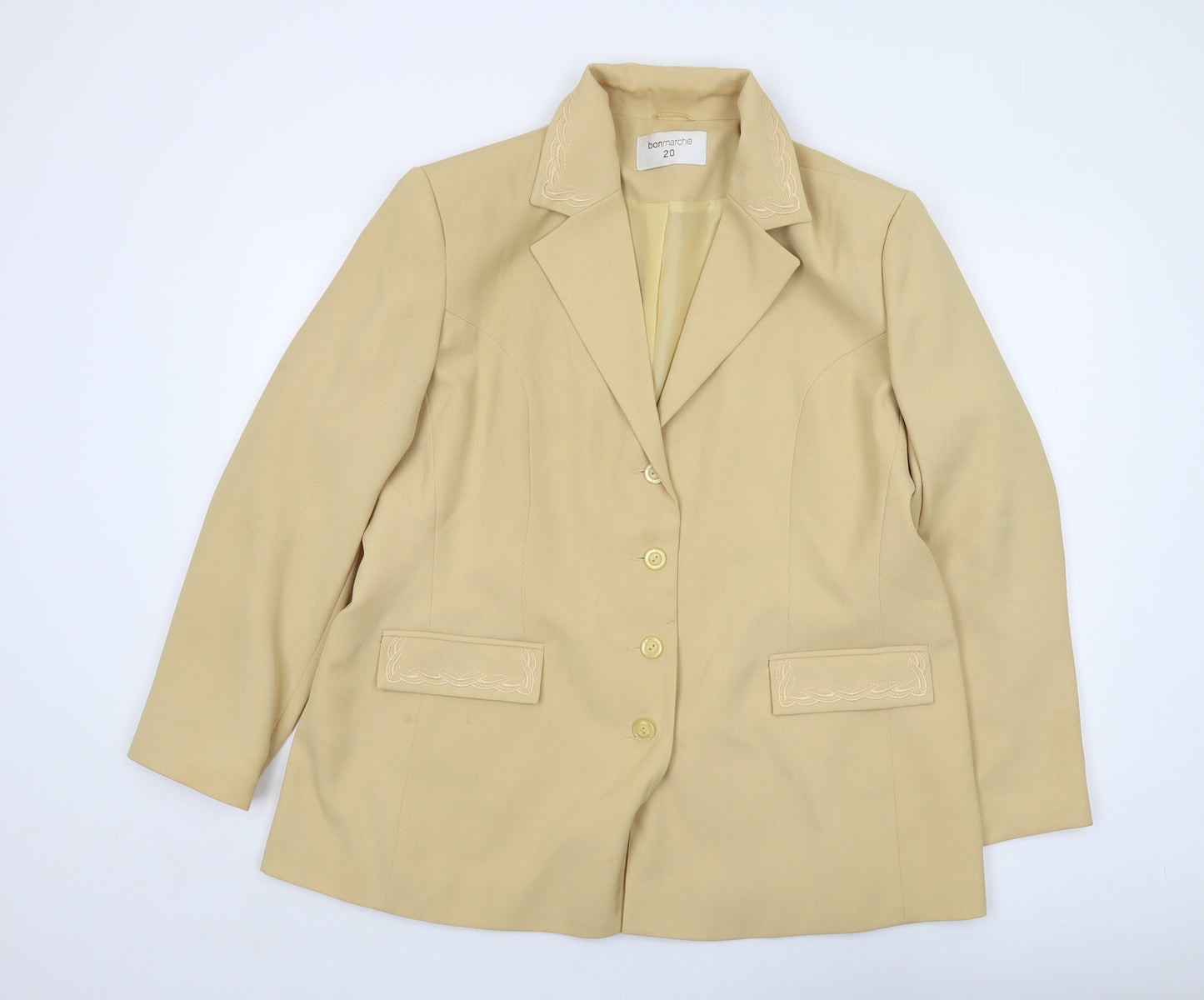 Bonmarché Womens Yellow Jacket Size 20 Button