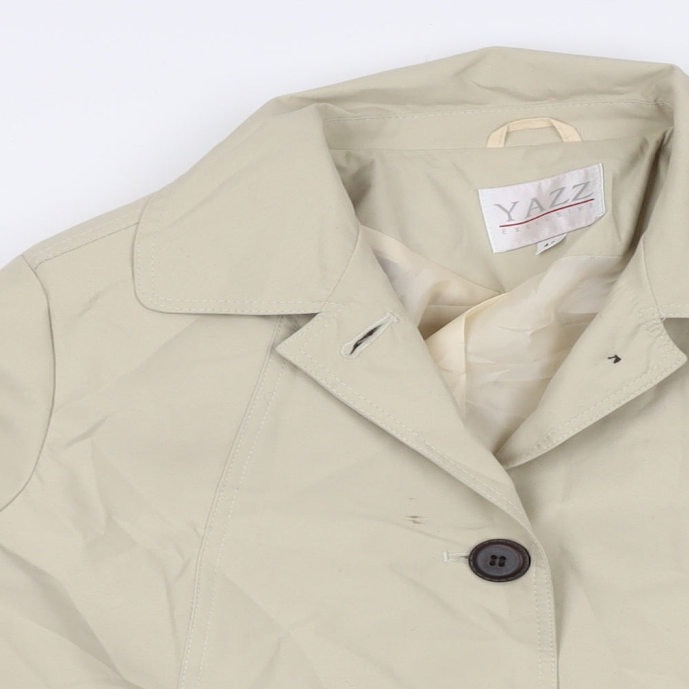 Yazz Womens Beige Jacket Size 12 Button