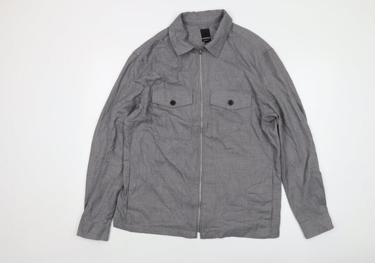 H&M Mens Grey Jacket Size L Zip