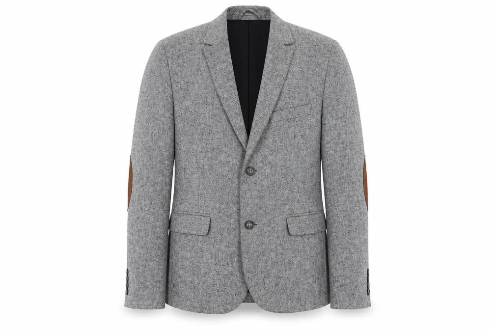 H&M Mens Grey Cotton Jacket Suit Jacket Size 38 Regular