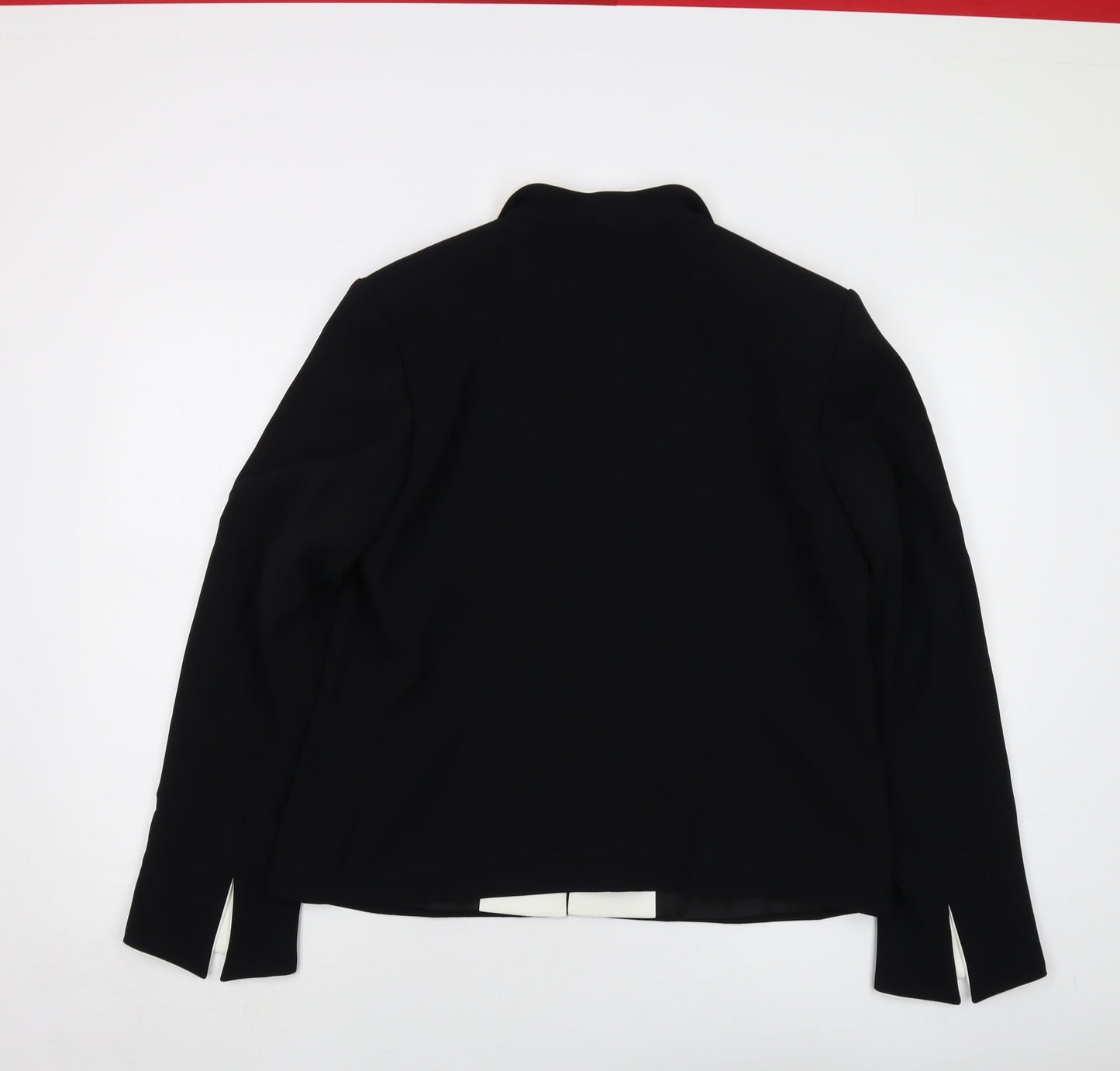 Roman Womens Black Jacket Size 16 Hook & Eye