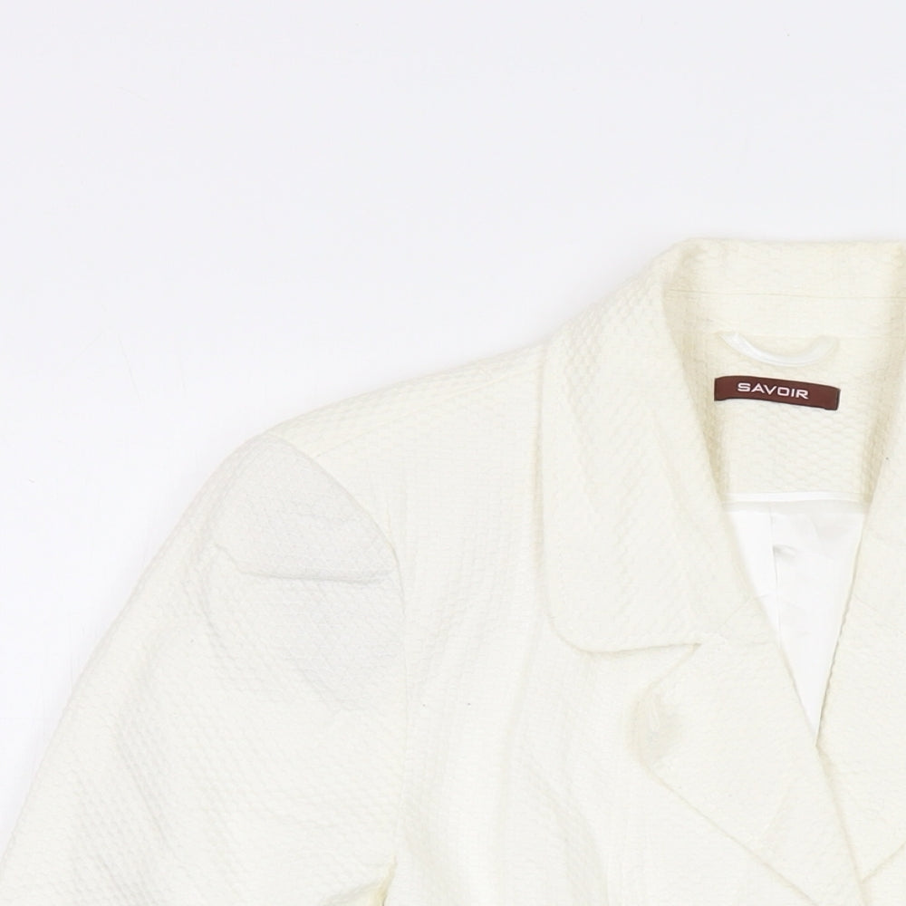 Savoir Womens Ivory Jacket Size 12 Button