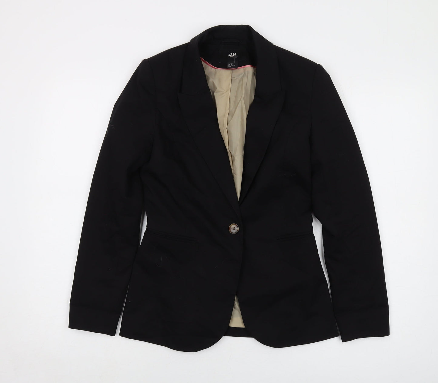 H&M Womens Black Jacket Size 6 Button