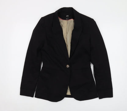 H&M Womens Black Jacket Size 6 Button