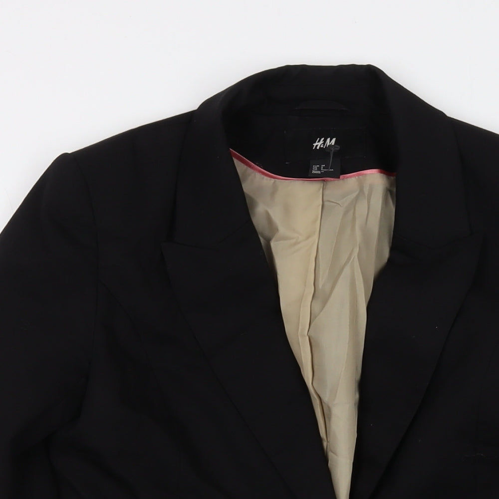 H&M Womens Black Jacket Size 6 Button