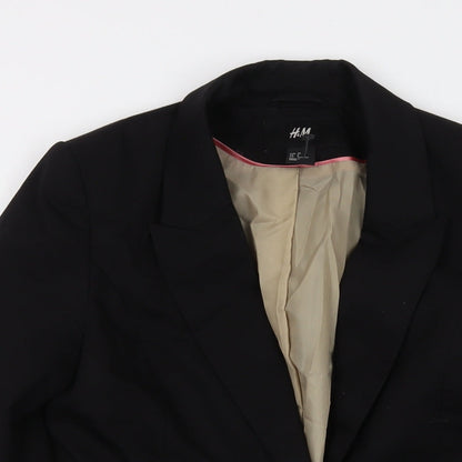 H&M Womens Black Jacket Size 6 Button