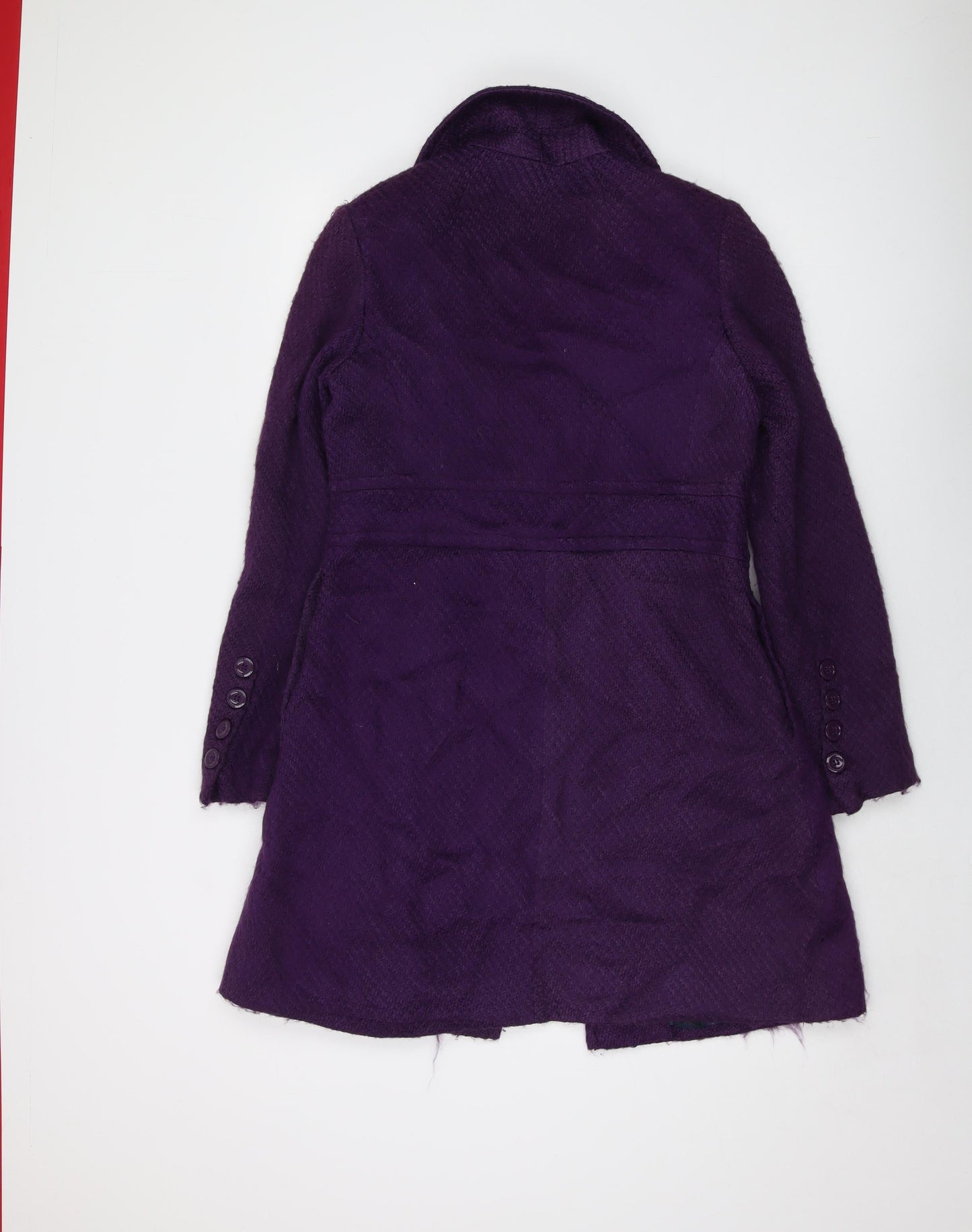 Full Circle Womens Purple Overcoat Coat Size 10 Button