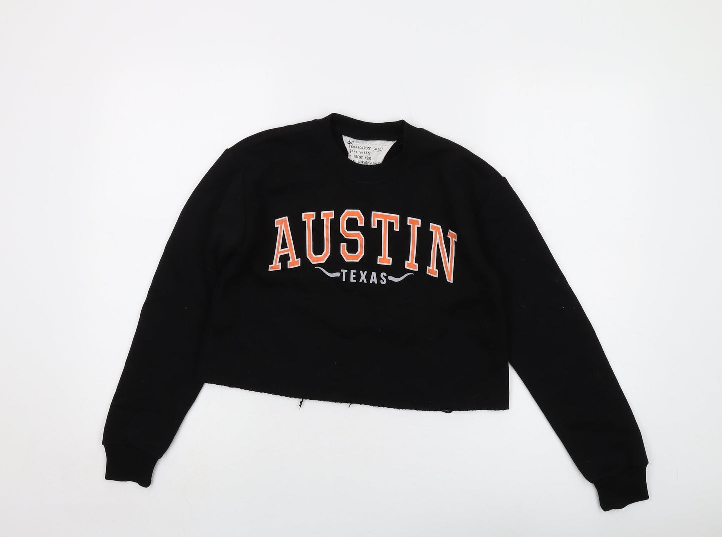 Austin Texas Womens Black Polyester Pullover Sweatshirt Size 4 Pullover