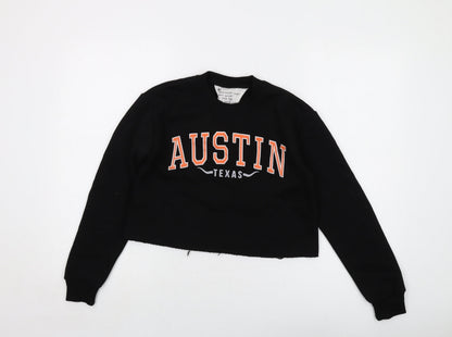 Austin Texas Womens Black Polyester Pullover Sweatshirt Size 4 Pullover