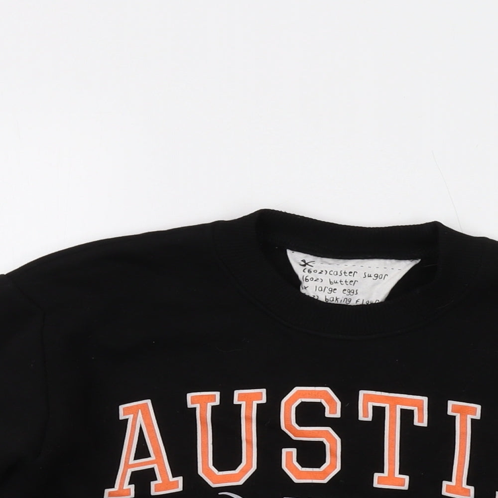 Austin Texas Womens Black Polyester Pullover Sweatshirt Size 4 Pullover