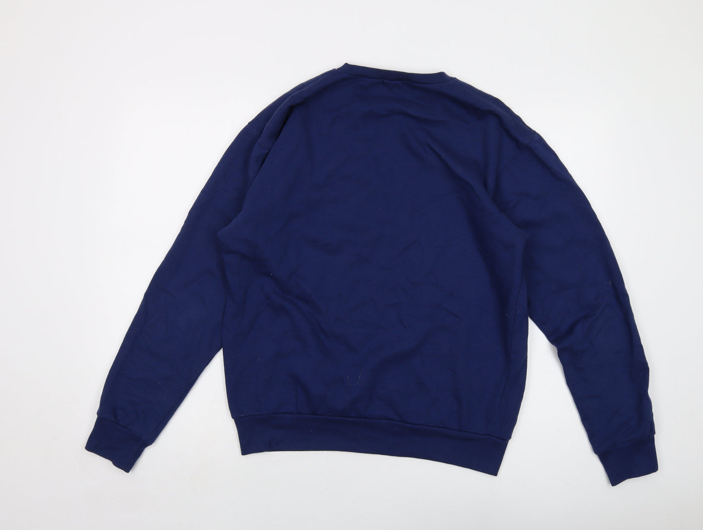 PRETTYLITTLETHING Mens Blue Cotton Pullover Sweatshirt Size M
