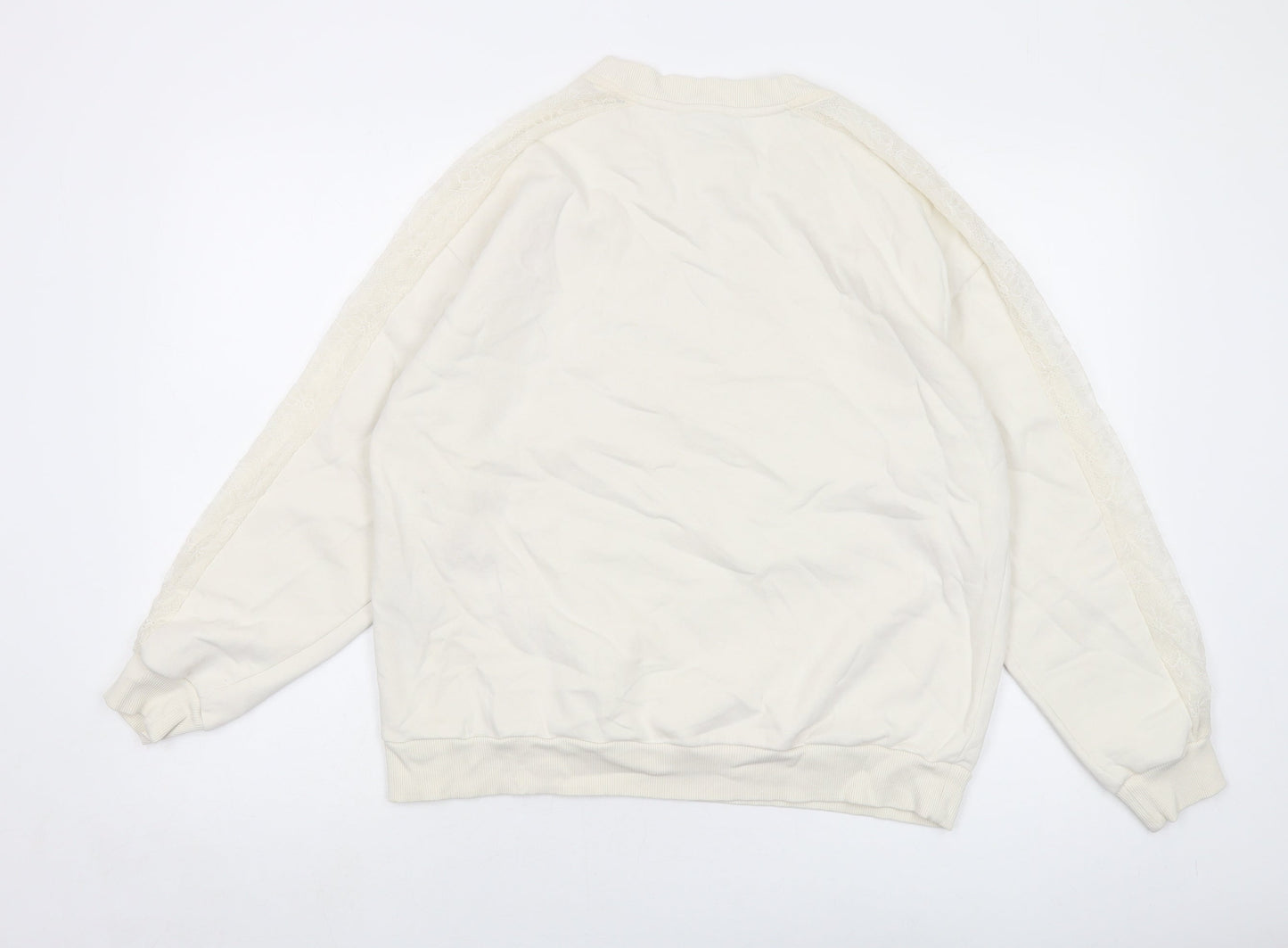 Marks and Spencer Womens Beige Cotton Pullover Sweatshirt Size 16 Pullover