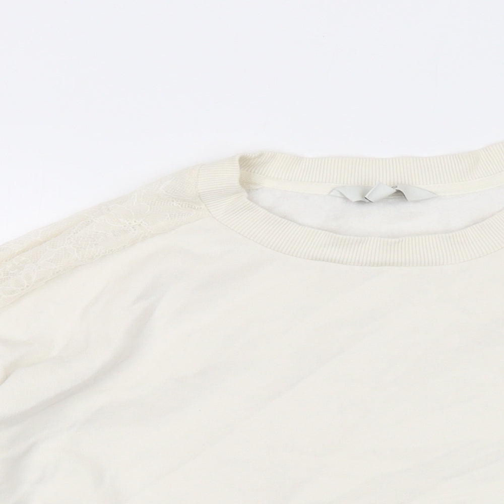 Marks and Spencer Womens Beige Cotton Pullover Sweatshirt Size 16 Pullover