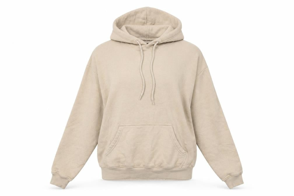 PRETTYLITTLETHING Womens Beige Cotton Pullover Hoodie Size M Pullover