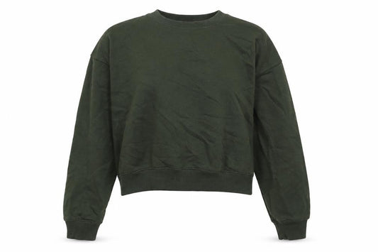 New Look Womens Green Cotton Pullover Sweatshirt Size S Pullover