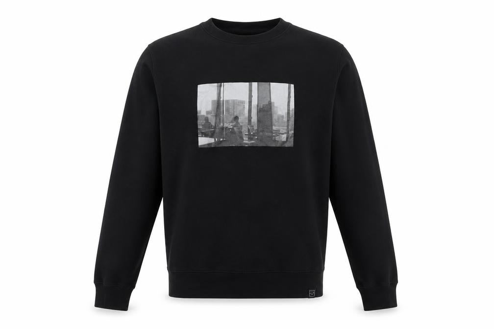 Pull&Bear Mens Black Cotton Pullover Sweatshirt Size S