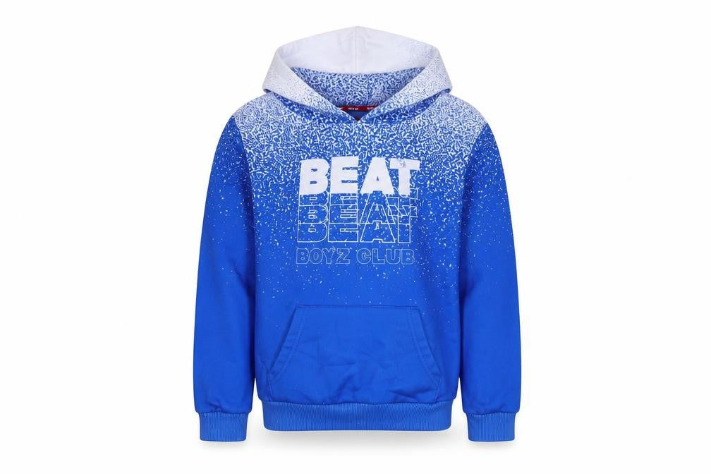 Boyz Club Boys Blue Geometric Polyester Pullover Hoodie Size 11-12 Years Pullover