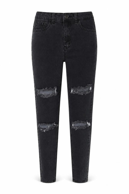 PRETTYLITTLETHING Womens Grey Cotton Skinny Jeans Size 8 L25 in Regular Button