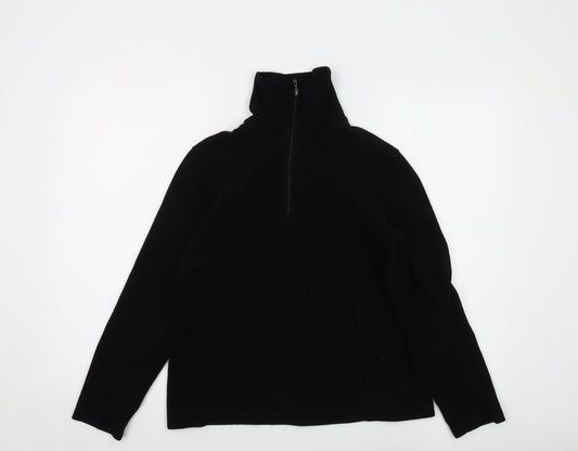 MICO Womens Black Polyester Pullover Sweatshirt Size M Zip
