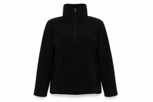 MICO Womens Black Polyester Pullover Sweatshirt Size M Zip